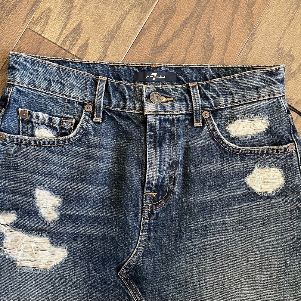 7 For All Mankind Denim Mini Skirt Montreal - Picture 6 of 9